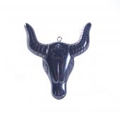 Hematite Bull Head 40x45mm Pendant